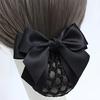 1PC Elegant Black Bow Hairnet for Women - Bohemian with Classic Hair Accessories, Compatible Hairpin/Clip Accessories