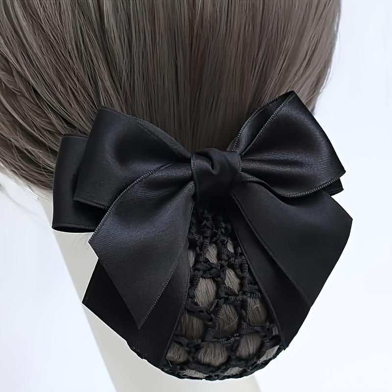 1PC Elegant Black Bow Hairnet for Women - Bohemian with Classic Hair Accessories, Compatible Hairpin/Clip Accessories