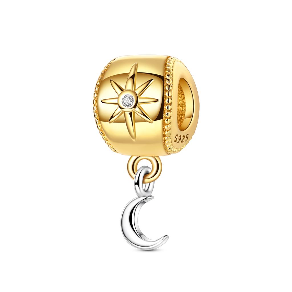 Gold Series Diy Charms Bead Original Copper Inlaid Zirconium Sun Leopard Pendants Fit Bracelet Jewelry Gift Marking