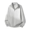 Men's Quarter Zip Stand Collar Sweatshirt, Oversized Casual Pullover In Olive Green, Minimalist Streetwear Top for Spring & Autumn