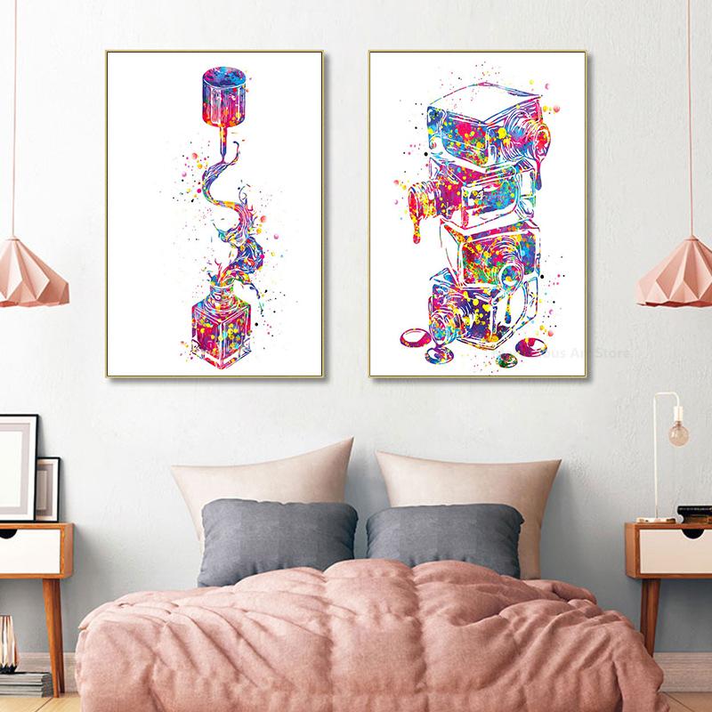 Nail Polish Watercolor Canvas Posters and Prints Cosmetic Salon Nordic Wall Art Pictures for Living Room Home Decoration