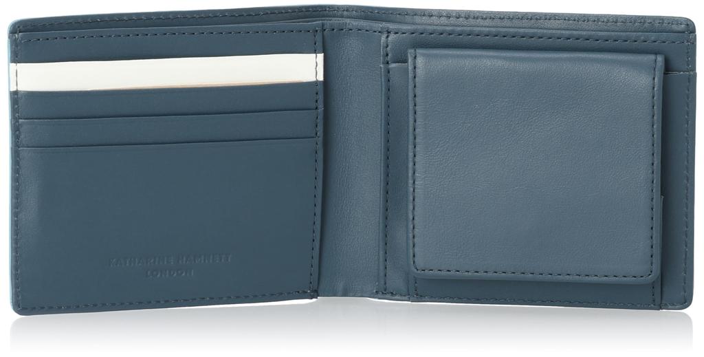 VITA Italian Chrome-Free Leather Cowhide Bifold Coin Purse with Box, Sky Blue, 490-50900