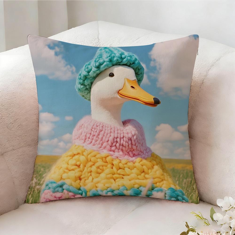 Funny And Cheerful Duck Pillow Case Pillowcase Doublesided Printed Sofa Cushion Bedroom Headboard Pillow