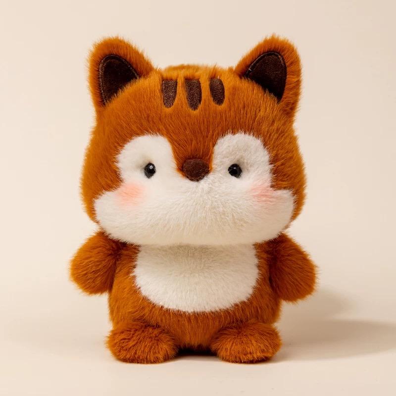17cm kawaii Table Companion Plush Toy Soft Animal Series Rabbit Fox Dog Plush Doll Office decoration Accompanying Doll Gift