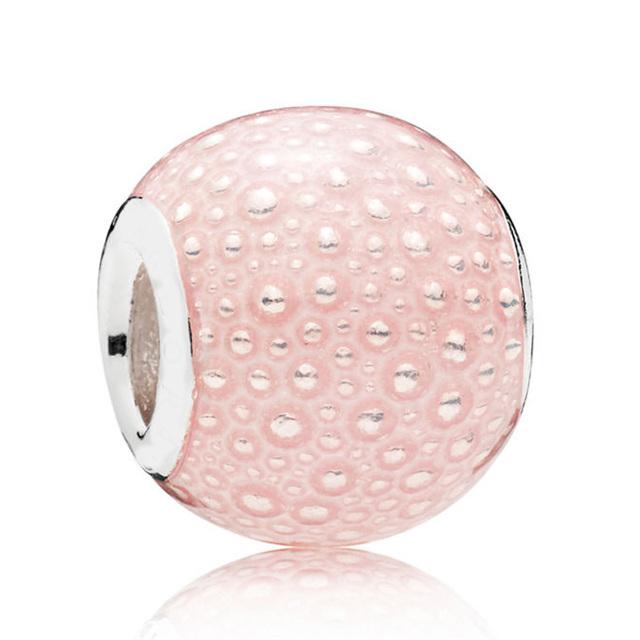 Wintry Delight Snowflake Ball Blue Swirls Pearlescent Dreams Charm S925 Sterling Silver Beads Fit Bracelet DIY Jewelry