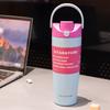 SITARAYURI Stainless Steel Insulated Bottle 900ML Double Drink Straw Thermos Cup Leak-proof Outdoor Sports Car Cups Hot Cold