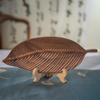 Walnut Wood Leaf Dessert Snack Tray