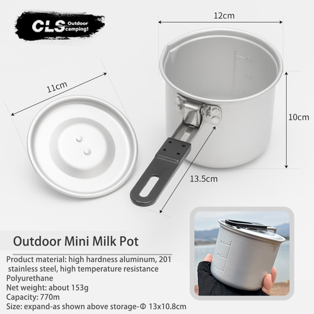 

Mini Camping Pot Outdoor Portable Pot Foldable for Hiking Backpacking Picnic білий