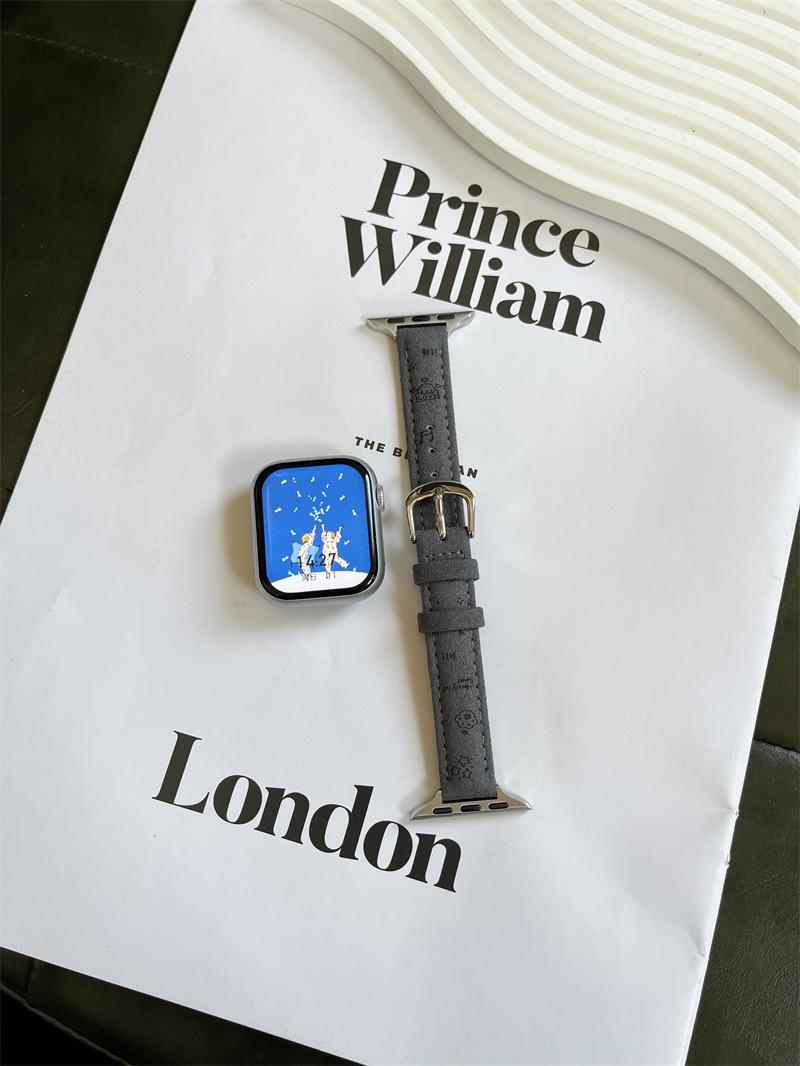 Suitable For Apple Watch Iwatch 10Th Generation Love Paw Print Applewatch9876Se Velvet Leather Strap 38/40/41/(10th generation 42mm) universal