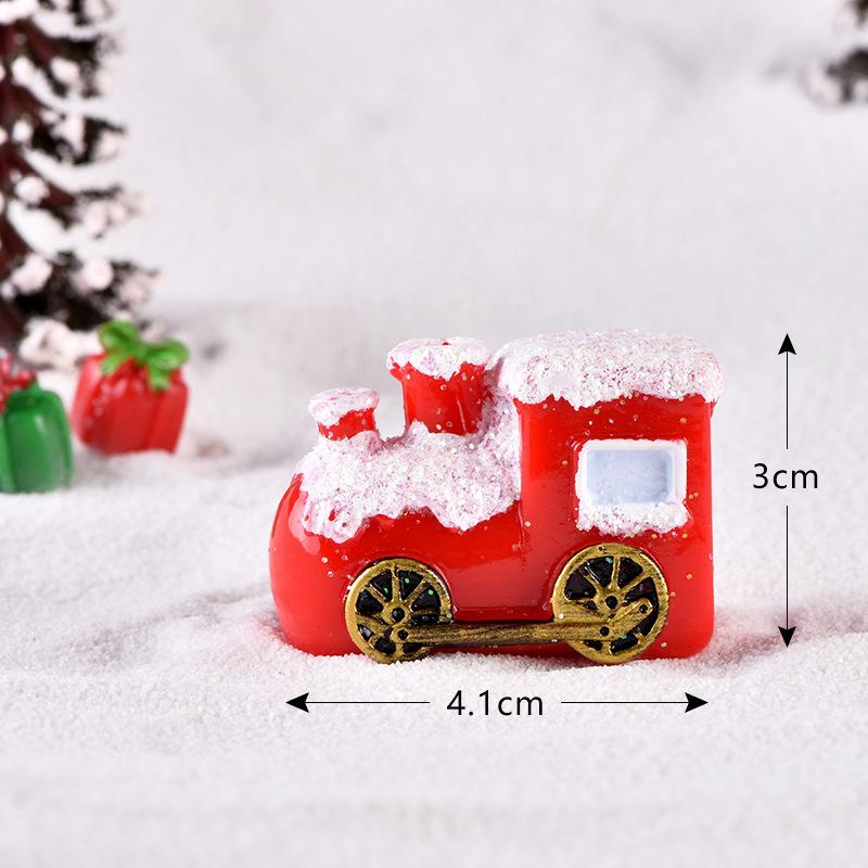 Christmas Micro Landscape High-Quality Snow Landscape Decoration Resin Figurines  Miniature Christmas Scene For Winter