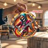 D Flat pc Vintage Rock Musician Metal Wall Art  Guitar Player with Flames Retro Garage Band Decor  Lightweight Aluminum