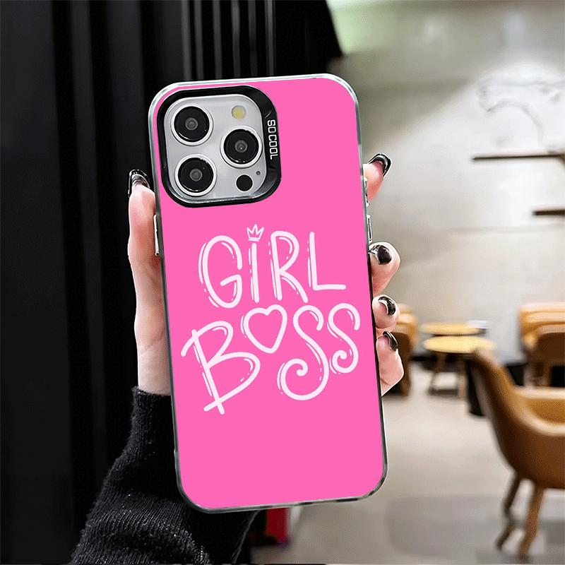 Girl Boss Lady Pink Soft Phone Case for iPhone 15 16 17 Pro Max 17Air 16E 14 Plus 13 12 Mini Shockproof Cover Back Shell