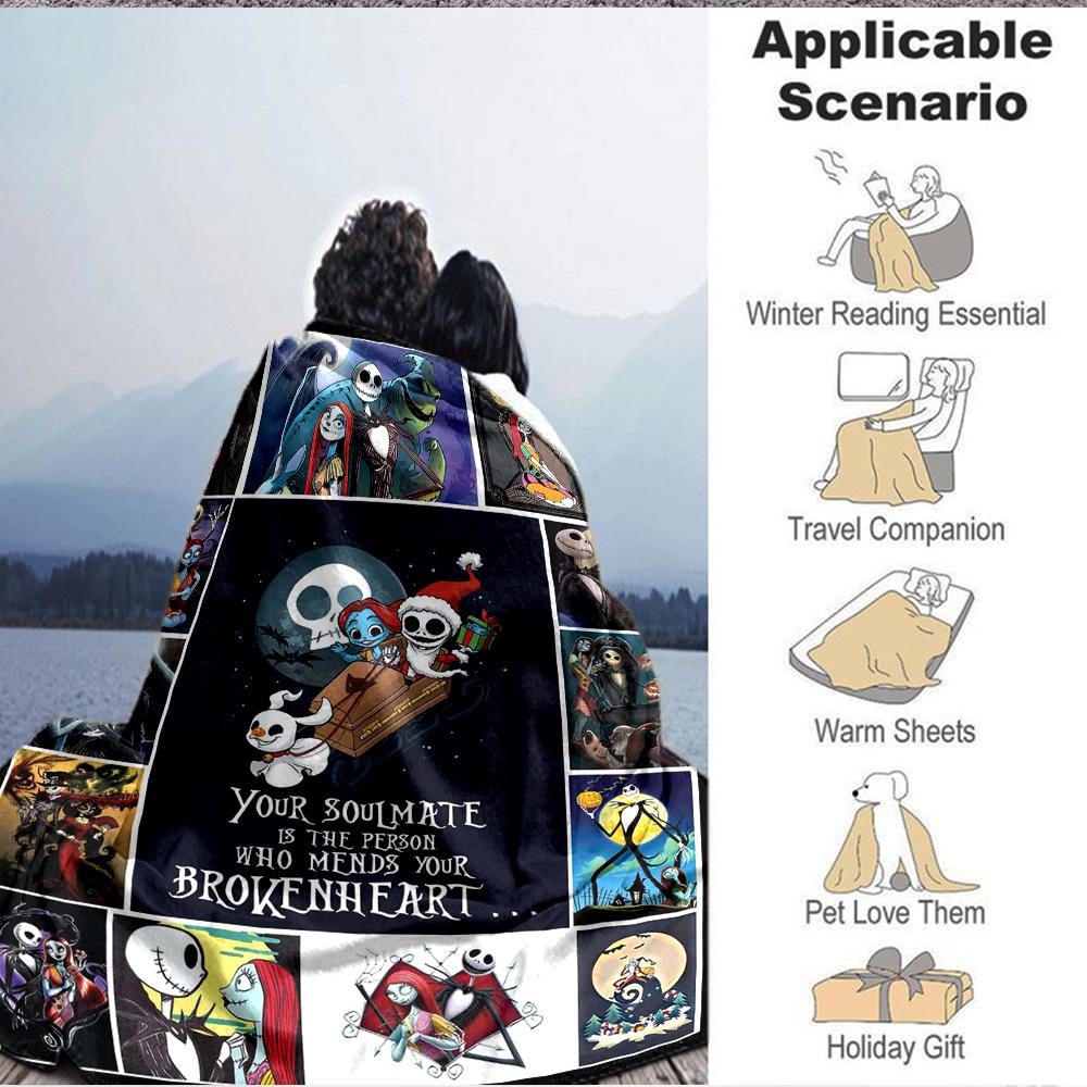 1Pc Soulmate Mends Broken Heart Blanket Soft And Comfortable Casual Warm Camping Travel Christmas Halloween Xmas Gift M924537