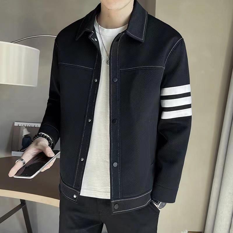 Spring New Three-bar Design Casual Jacket Men's Korean Style Trendy Handsome Student Jacket Men's Spring and Autumn
