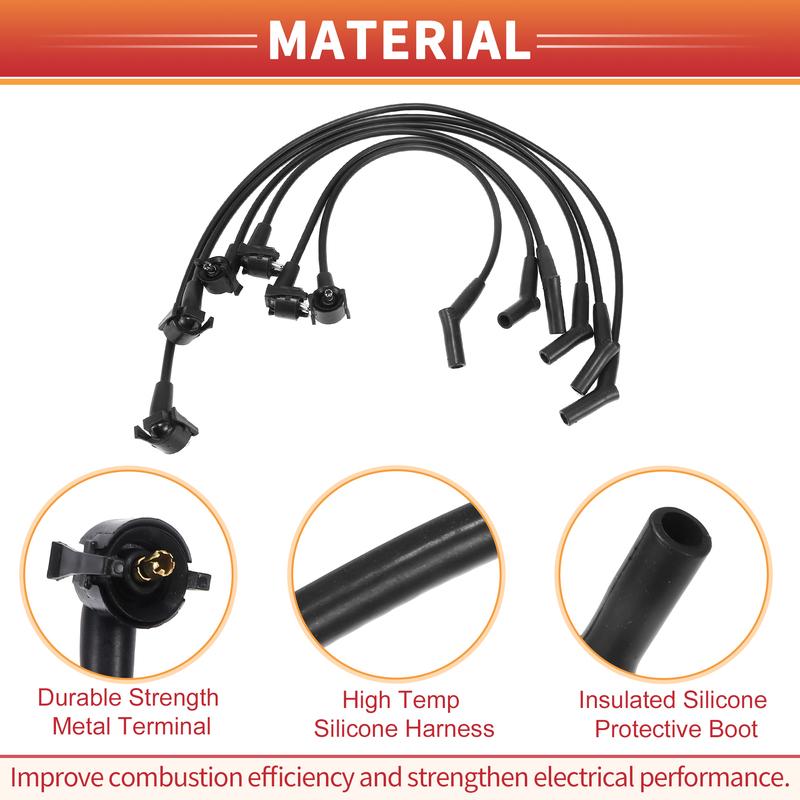 UXCELL 6 Pcs Car Spark Plug Coil Wires Ignition Coil Harness Cable Fit for Ford Explorer 1997-2000 4.0L OHV