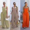 M3154 Women's Solid Color Overalls - Popular European & American Style