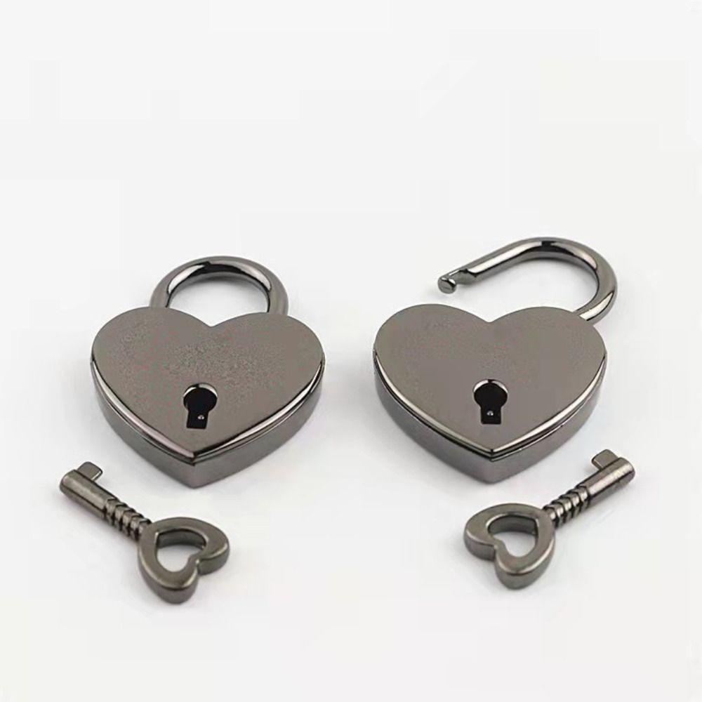 New Jewelry Box Vintage Mini Padlocks Heart Shape Padlock Antique Style Key Lock