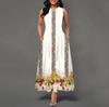 Urban Chic Printed Polyester Sleeveless Maxi Dress For Work And Casual Wear