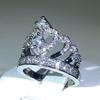 925 silver Fancy Crown Women Ring Best Anniversary Girl Gift Elegant Female Dance Party Trendy Jewelry Rings Wholesale