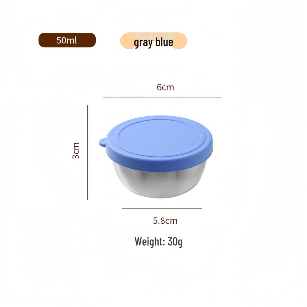 Reusable Sauce Cup with Macaron Lid - 304 Stainless Steel, 40/50/70ML, Portable Dipping or Seasoning Dish.