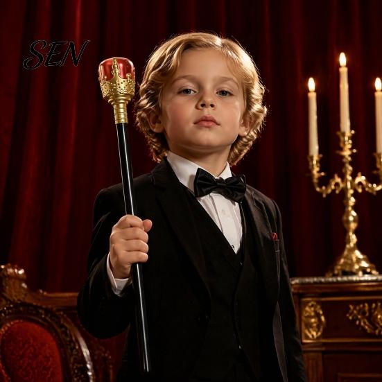 Gold Cane for Role Play Scepter Wand, Royal King/Queen Costume Accessory, Medieval Halloween Accessory Princess Cosplay Wands Play, Dress Up
