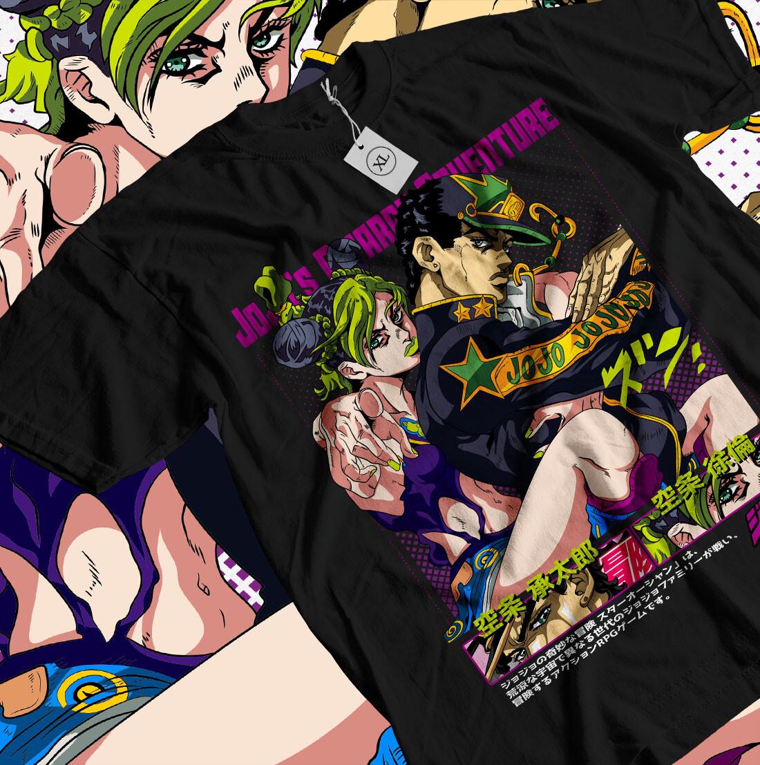 Jolyne Jotaro T-shirt Cujoh Kujo JoJo Bizarre Adventure Anime JJBA GifT-shirt L