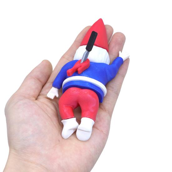 Pranks Christmas Gnome Fridge Magnet Backstab Santa Dwarf Decor Magnetic Practical Joke Gift