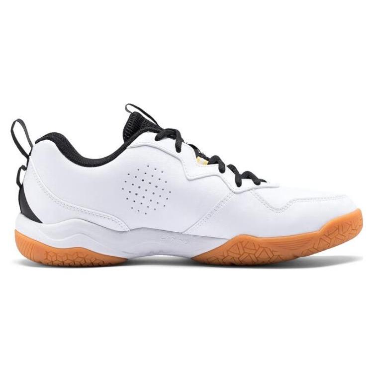 Li Ning CS6 Synthetic Leather Slip Resistant Abrasion Resistant Breathable Low Top Badminton Shoes Unisex White AYTS055-1