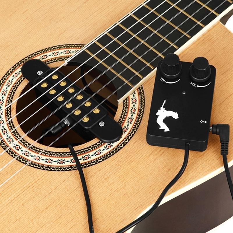 Guitar Pickups, 6 Sound Holes Acoustics Guitar Pickup Connector for Guitar Strings Guitar Musical Instruments Accessory