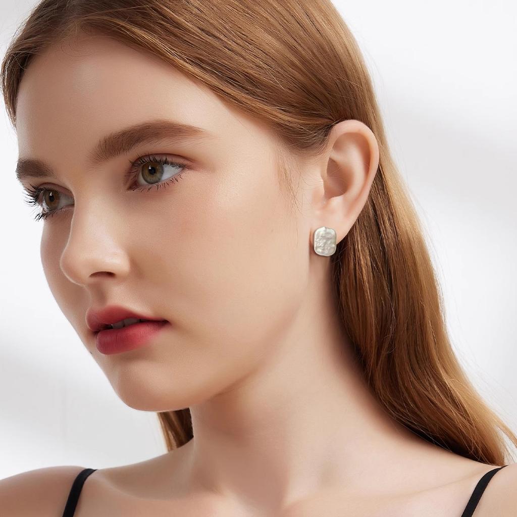 Wedding Natural Freshwater White Pearl Earrings 925 Silver Woman,Bridal Round Pearl Earrings Fine Jewelry Wife Mother Party Gift