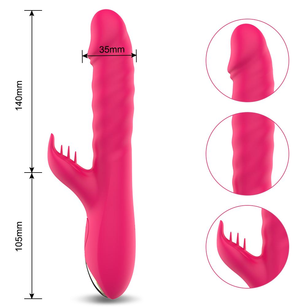 G Spot Vibrator for Women Sex Toy Vagina Clitoral Massager Powerful Vibration Telescopic Rotation Vibrator Licking Machine