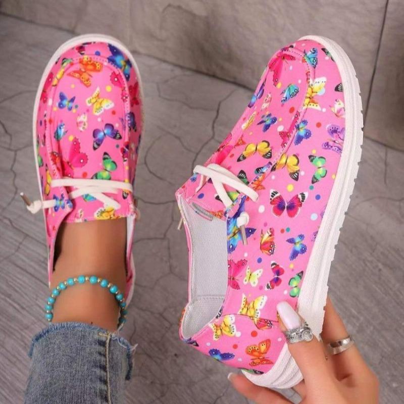Plus Size Casual Shoes Women's New Canvas Flat Lace-up Low-top Loafers Women's Singles Shoes for Fall 2025