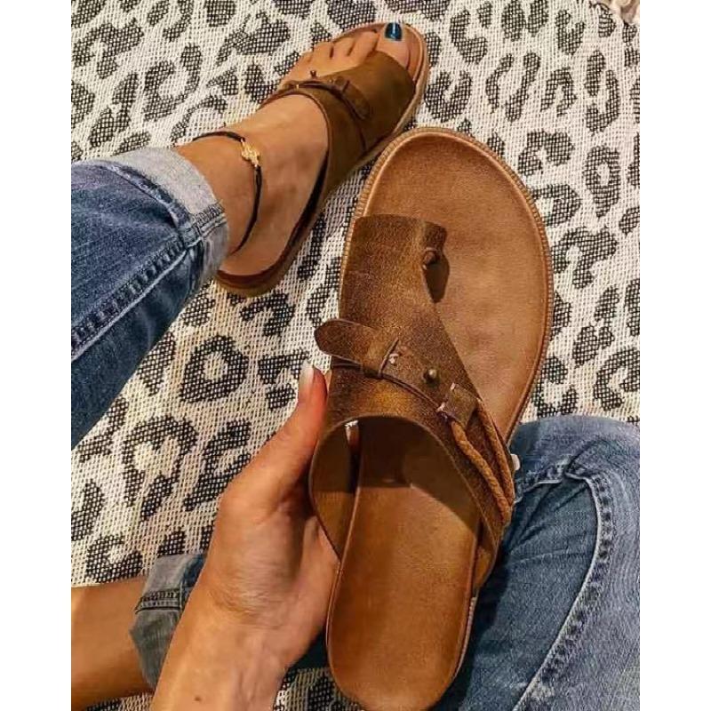 Summer sandals new large size women's shoes women's slippers flat toe women's shoes beach women wear flip-flops