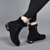 Round Head Women's Boots Flat Boots New Personalized Button Fluffy Boots Black Sheepskin Fashion Boots