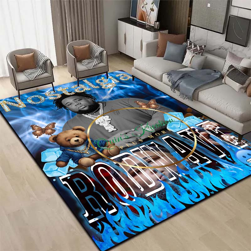 3D  Hip Hop Rapper Carpet Rod Wave Home Living Room Bedroom Decoration Flannel Comfortable Anti slip Area Corridor Carpet Gift