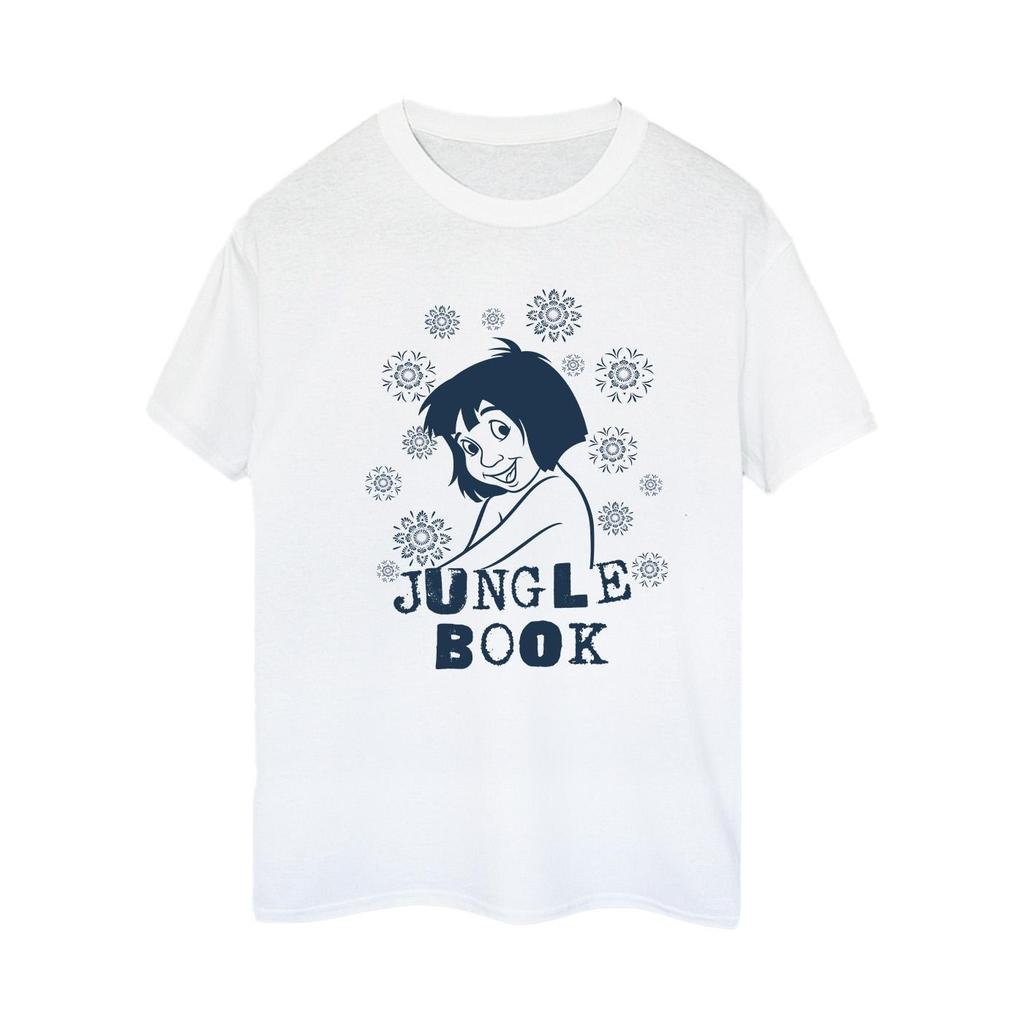 Dschungelbuch Damen/Damen Mowgli Blumen Baumwolle Boyfriend T-Shirt