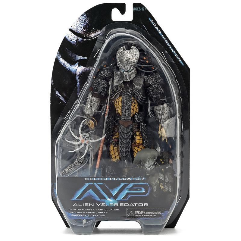 Alien Wars Predator 7-Zoll-Figur Avp Katzenkopf Narbenmodell Schönes Spielzeug Langlebig Perfektes Geschenk Dekoration für Hohe Qualität