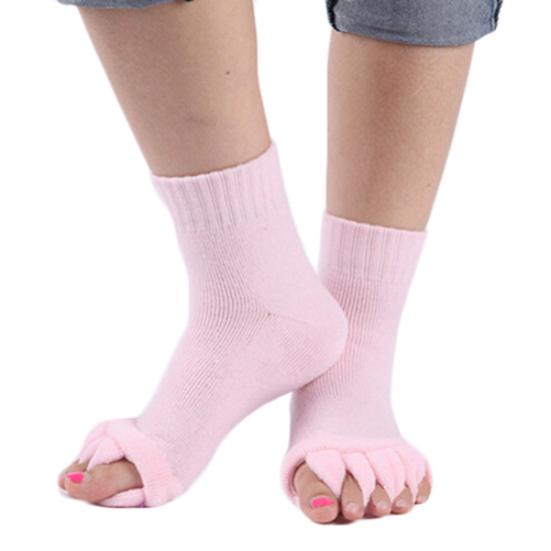 1 Pair Yoga GYM Massage Five Toe Separator Socks Foot Alignment Pain Relief