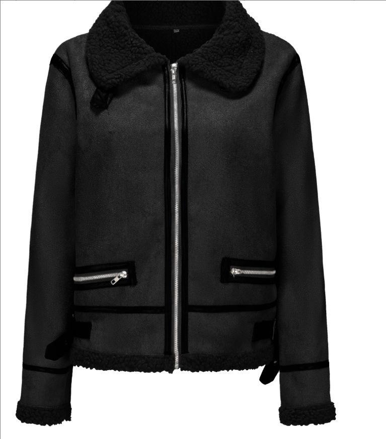 Women's Short Lambskin Fur Coat - Autumn/Winter Thick Ladies' Jacket