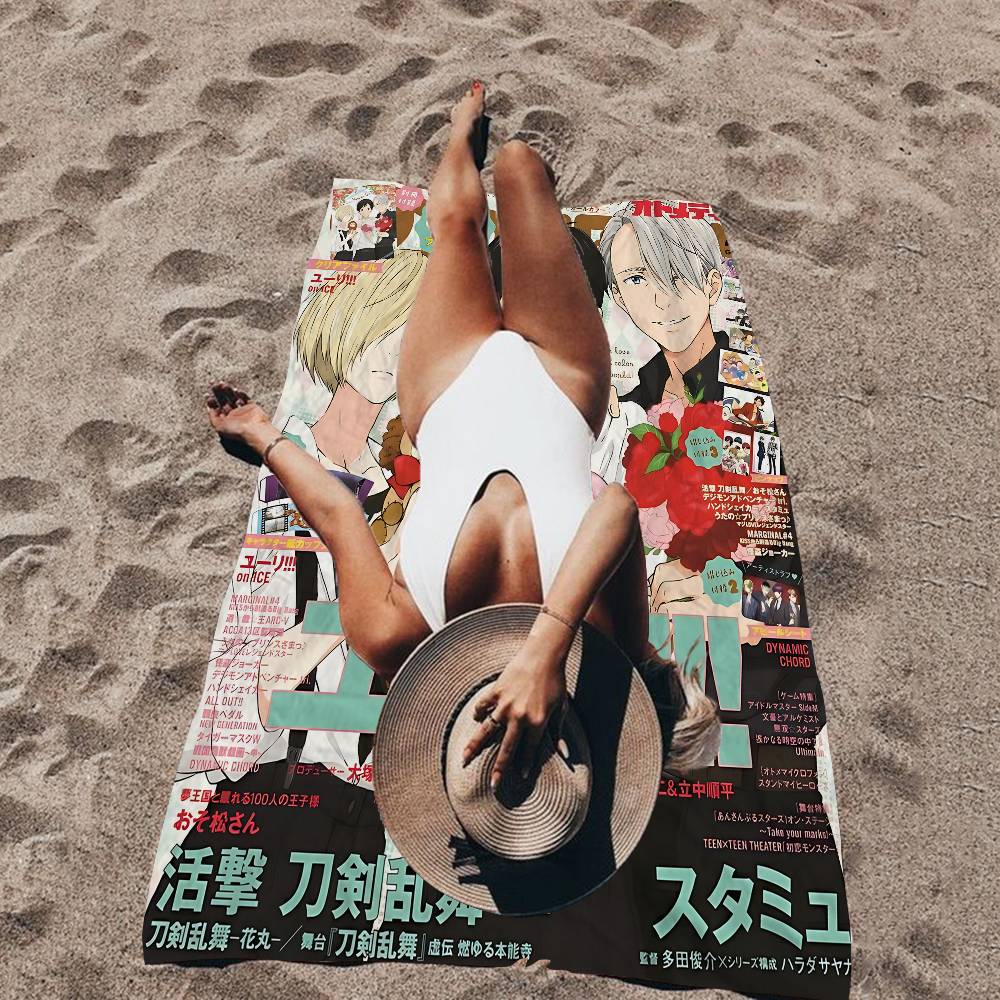 Yuri On ICE Classic Microfiber Beach Towel Absorbent Quick Dry Soft Yoga Swimming Resort Mountain Climbing Towel