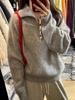 Women's Pure Wool Lapel Sweater, Autumn/Winter 2025, Thick Knit Loose POLO Collar Pullover.