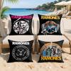 Fashion RRamones LOGO Cushion Cover Silky Short Plush Invisible Zipper Dustproof Sofa Pillow Case For Home Decor