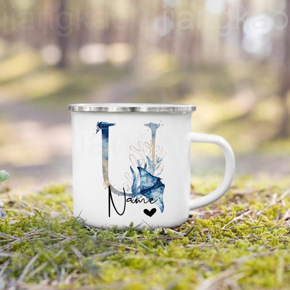 Personalized Mug for Kids Hot Chocolate Ocean Animal with Name Mug for Boys Kids Handle Mugs Birthday Party Favors Children Gift