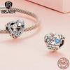 Bisaer 925 Sterlingsilber Zirkonia Herz Junge und Haustier Perle Passend für Original Armband Halskette Schmuck Geschenk