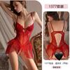 Original Erotic Underwear, Sexy lace patchwork Jumpsuit, Women's steel ring Gathering Uniform, Seductive pajamas 1377
