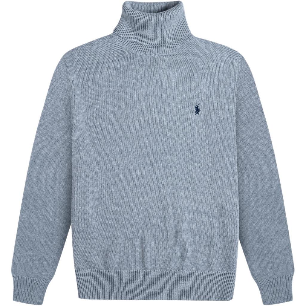 Polo Ralph Lauren Solid Color Small Pony Embroidered High Neck Long Sleeve Knit Sweater Men Sweater Gray 710857915-010