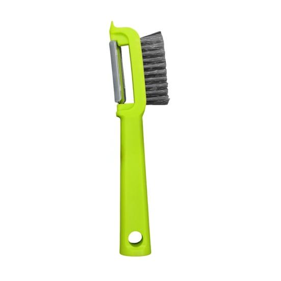 Vegetable Peeler with Brush Fruit Carrot Cucumber Stainless Steel Blade Peeler Ergonomic Grip