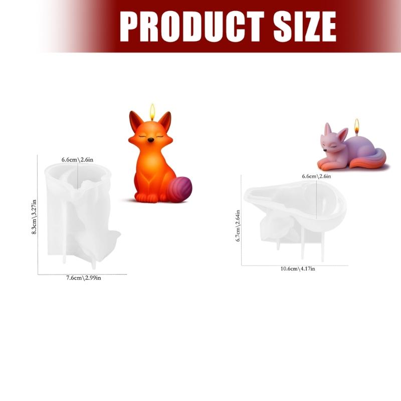 Ergonomic Silicone Candle Mold Crafting Accessories Moulds Foxes Shape for Resin Creations and Unique Gift Making