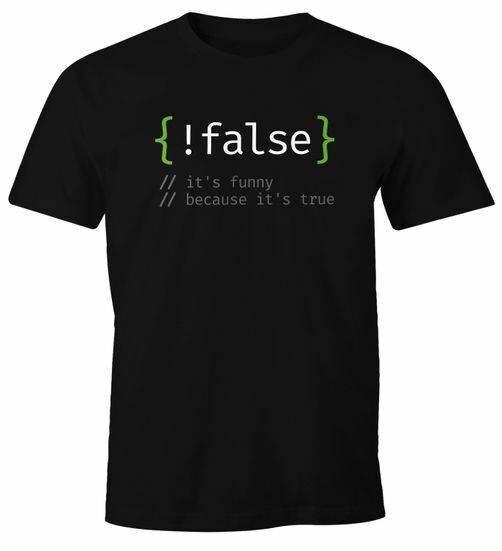Men's T-Shirt Programmer Computer Scientist Joke False True Fun Shirt Saying-