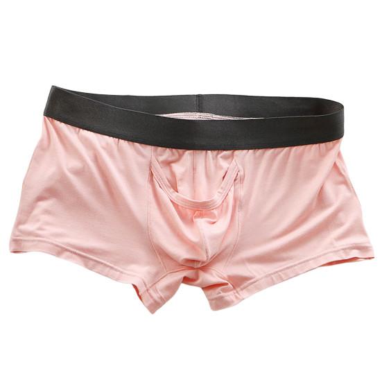 Mid-Rise Elastic Waistline Men Panties Simple Patchwork Color U Convex Shorts Briefs